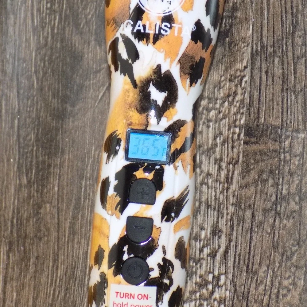 Calista Perfecter Heated Styling Brush Women OS Leopard Print Excellent Ionic